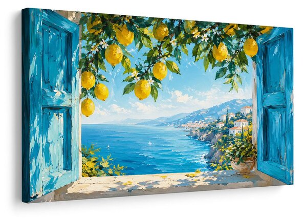 Quadro su tela – Limoni sulla costa marina