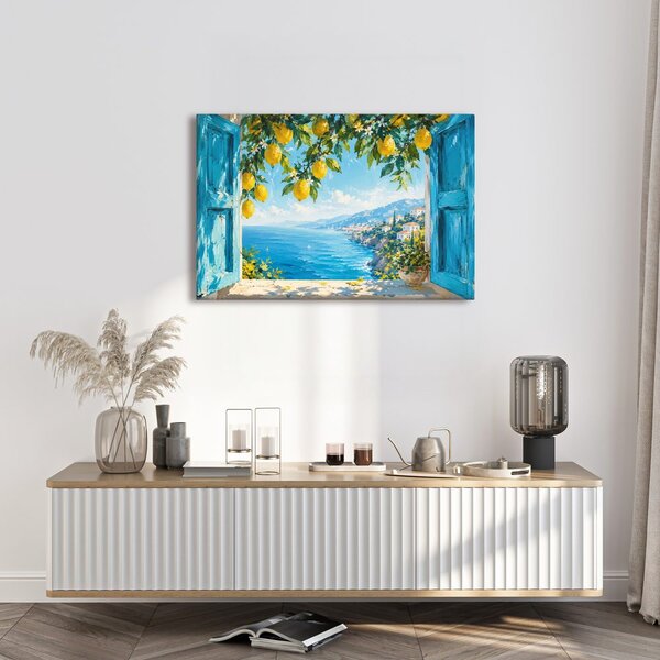Quadro su tela – Limoni sulla costa marina