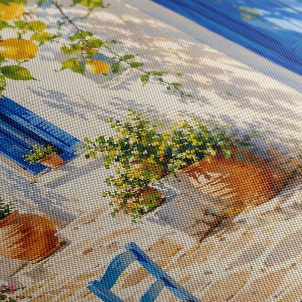 Quadro su tela – Angolo mediterraneo con albero di limoni