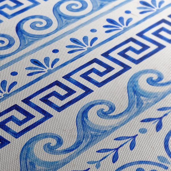 Quadro su tela – Ornamento greco blu e bianco