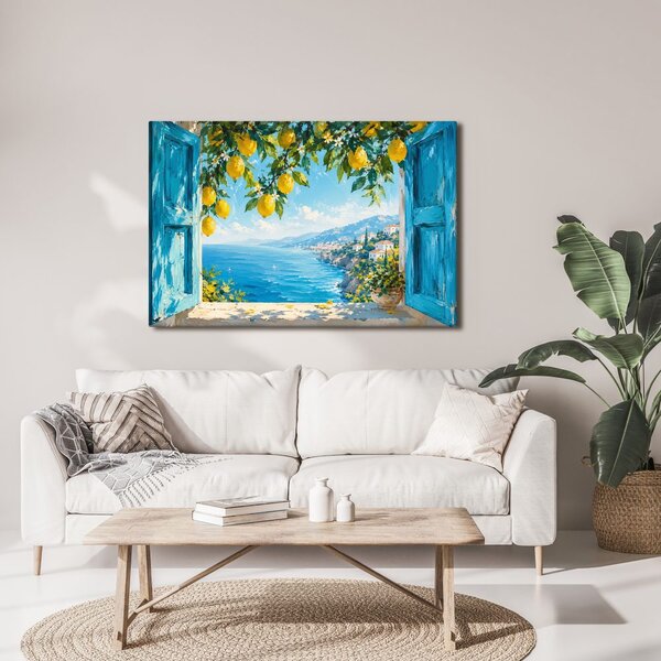 Quadro su tela – Limoni sulla costa marina