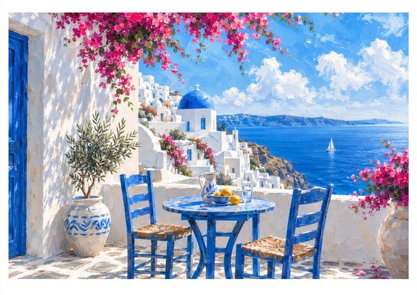 Quadro su tela – Terrazza estiva sul mare