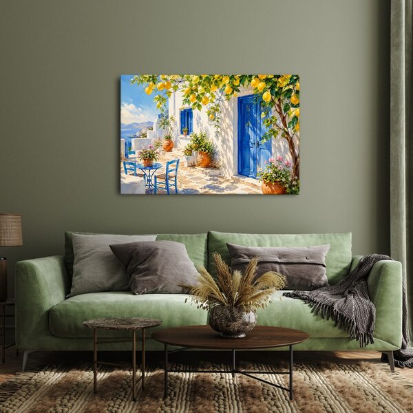 Quadro su tela – Angolo mediterraneo con albero di limoni