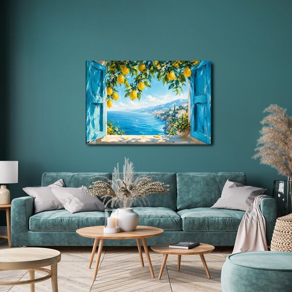 Quadro su tela – Limoni sulla costa marina