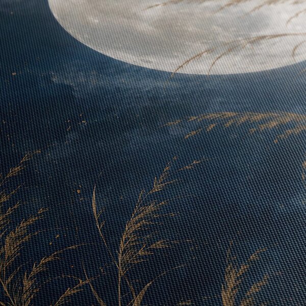 Quadro su tela – Notte lunare tra i canneti dorati