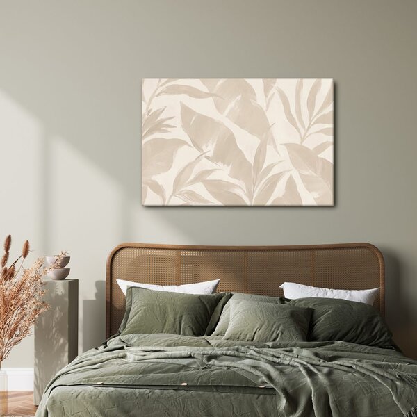 Quadro su tela – Foglie tropicali beige delicate