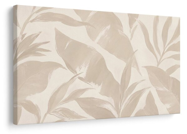 Quadro su tela – Foglie tropicali beige delicate