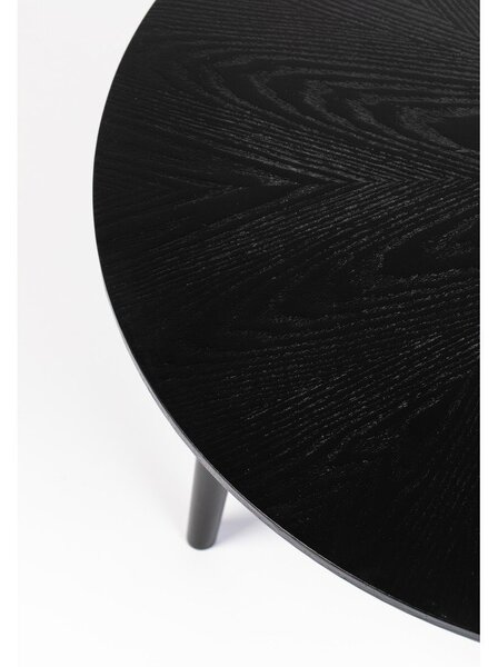 Tavolino da salotto rotondo nero con effetto rovere ø 80 cm Fabio – White Label