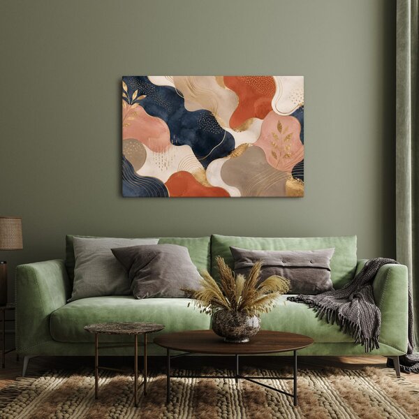 Quadro su tela – Elegante astratto con oro