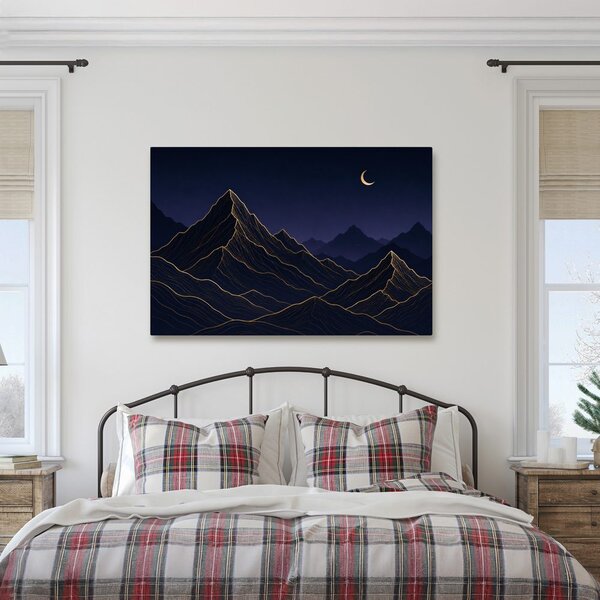 Quadro su tela – Montagne notturne sotto la luna