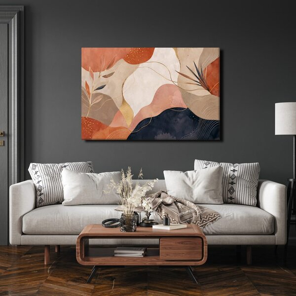 Quadro su tela – Elegante astratto con foglie