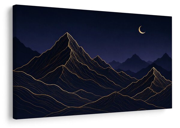Quadro su tela – Montagne notturne sotto la luna