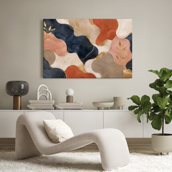 Quadro su tela – Elegante astratto con oro