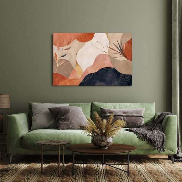 Quadro su tela – Elegante astratto con foglie