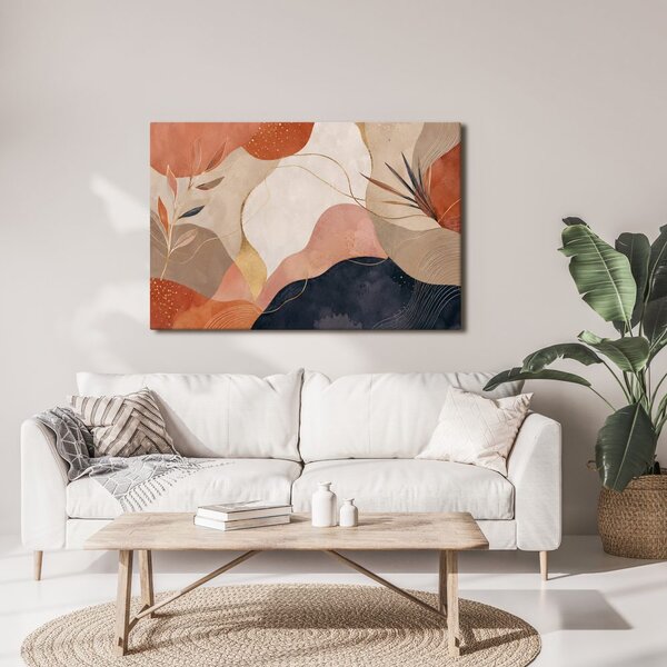 Quadro su tela – Elegante astratto con foglie