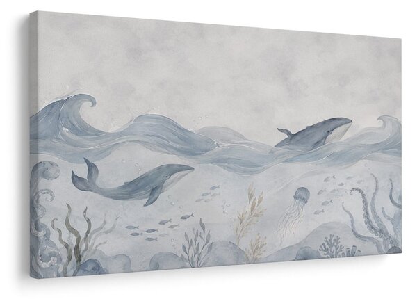 Quadro su tela – Balene nel mare calmo