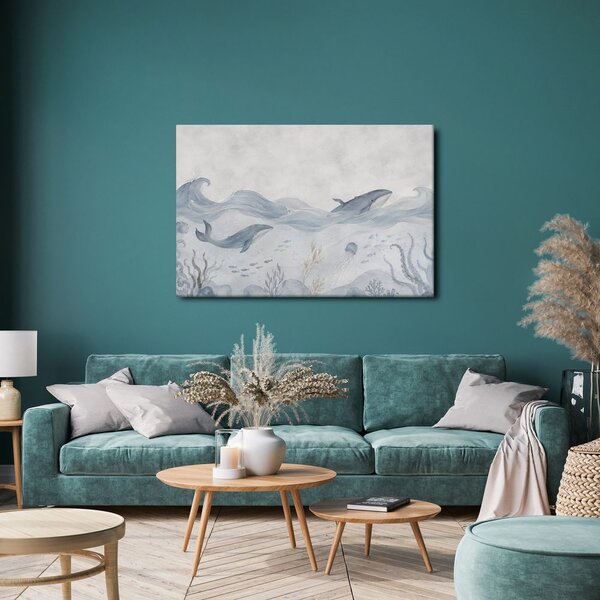 Quadro su tela – Balene nel mare calmo