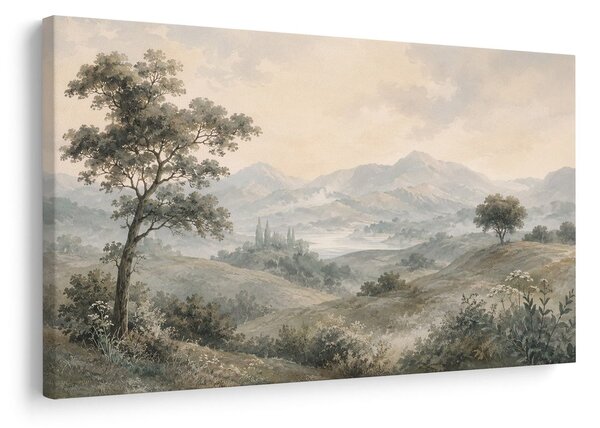 Quadro su tela – Albero della vita in paesaggio montano