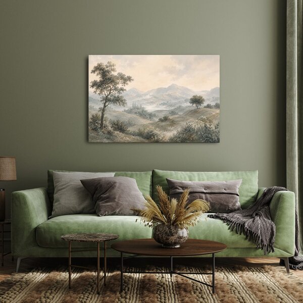 Quadro su tela – Albero della vita in paesaggio montano