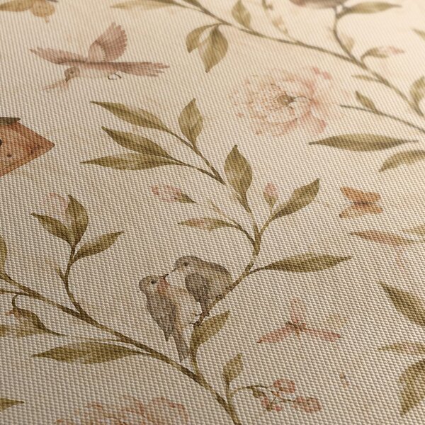 Quadro su tela – Dolci uccellini tra i fiori