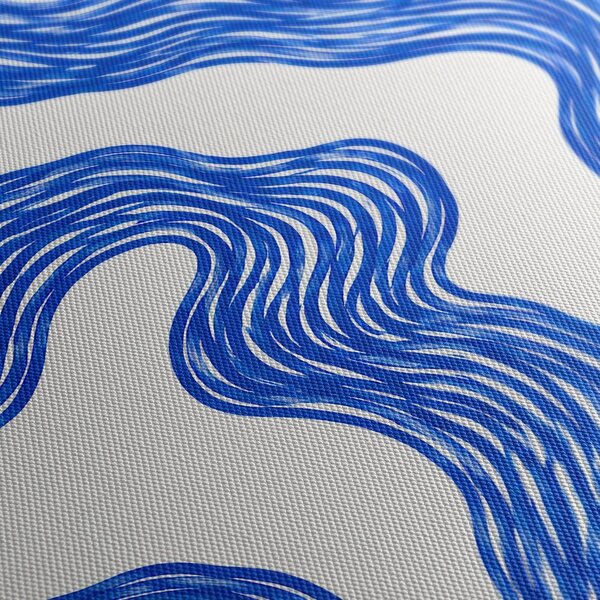 Quadro su tela – Curve astratte blu e fluide