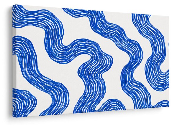 Quadro su tela – Curve astratte blu e fluide