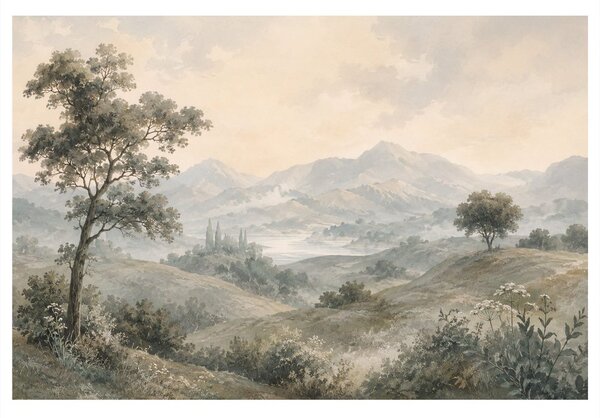 Quadro su tela – Albero della vita in paesaggio montano