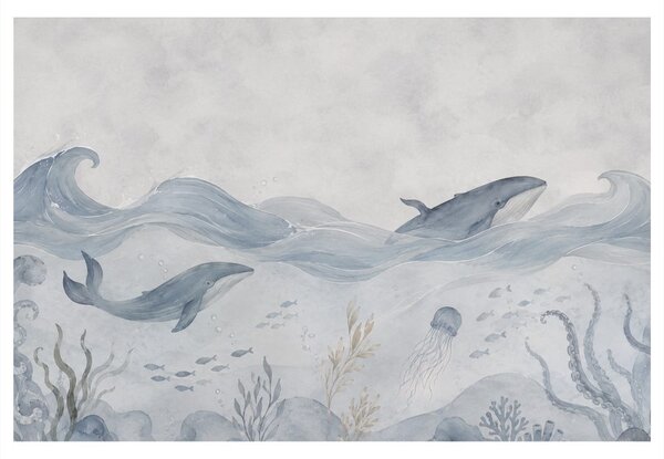 Quadro su tela – Balene nel mare calmo