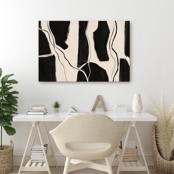 Quadro su tela – Astratto a contrasto in nero