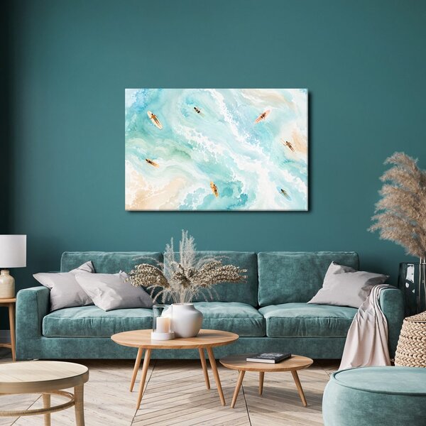 Quadro su tela – Surfisti sulle onde turchesi