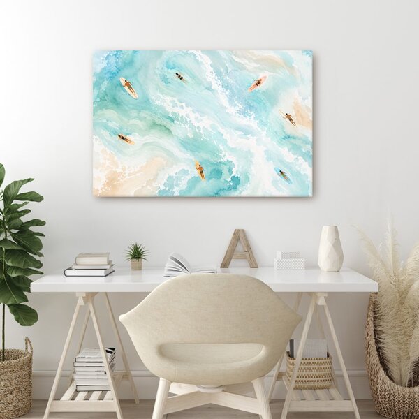 Quadro su tela – Surfisti sulle onde turchesi
