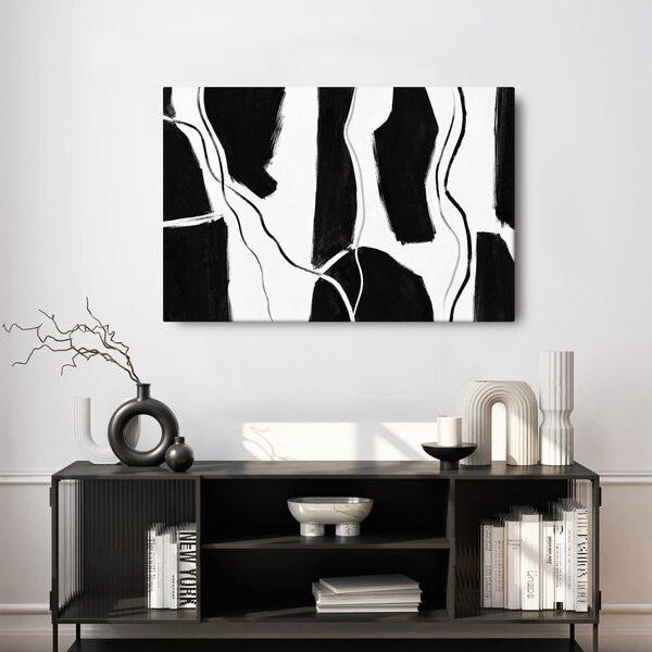 Quadro su tela – Astratto contrastato in bianco e nero