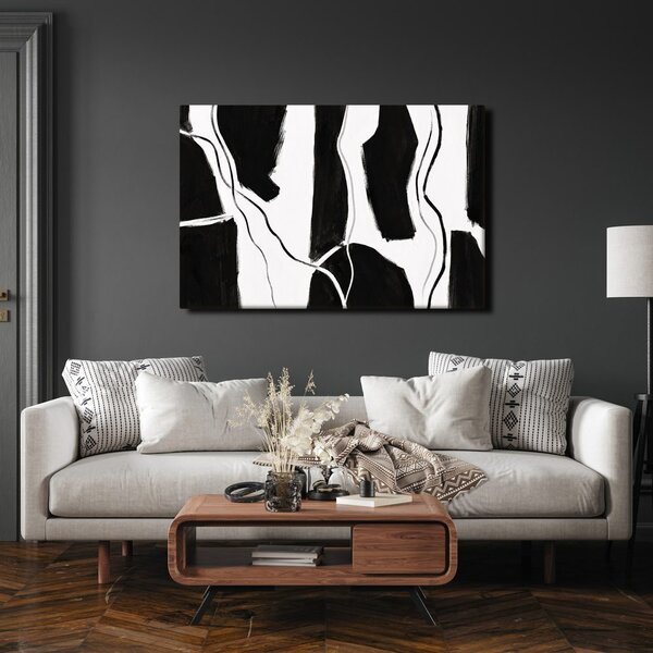 Quadro su tela – Astratto contrastato in bianco e nero