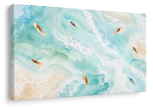 Quadro su tela – Surfisti sulle onde turchesi