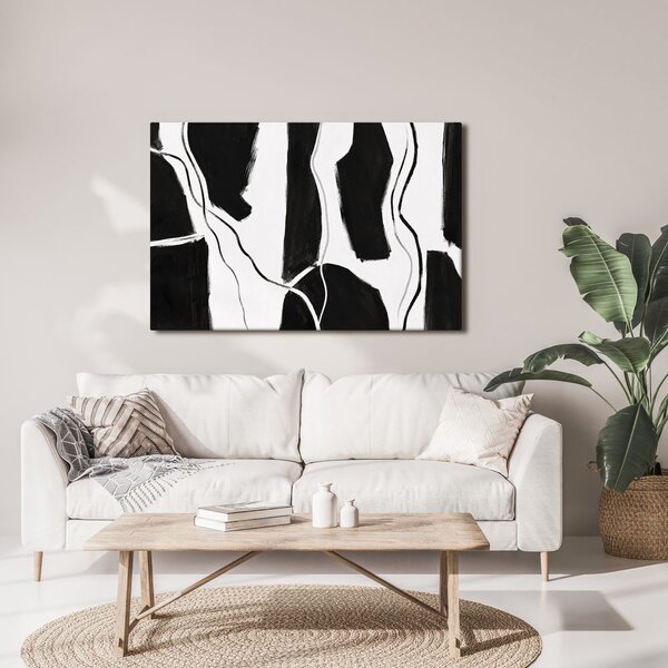 Quadro su tela – Astratto contrastato in bianco e nero
