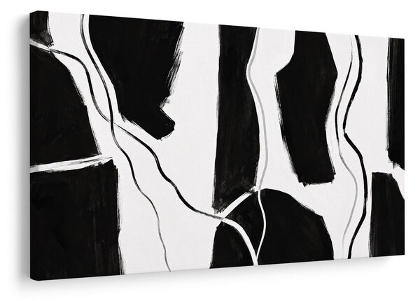 Quadro su tela – Astratto contrastato in bianco e nero