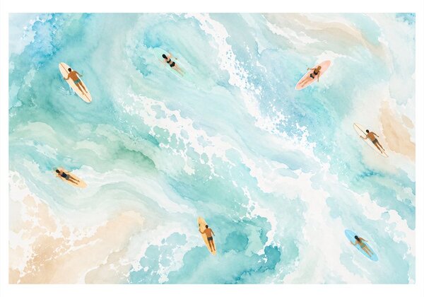 Quadro su tela – Surfisti sulle onde turchesi