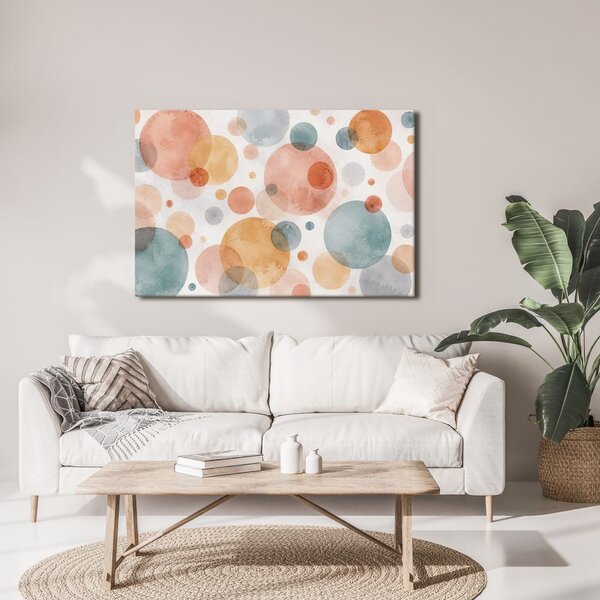 Quadro su tela – Cerchi ad acquerello in toni pastello