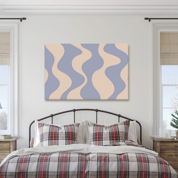 Quadro su tela – Delicate curve astratte in blu