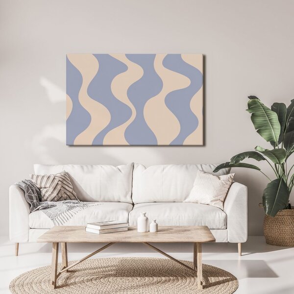 Quadro su tela – Delicate curve astratte in blu