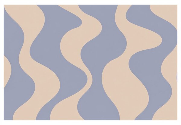 Quadro su tela – Delicate curve astratte in blu