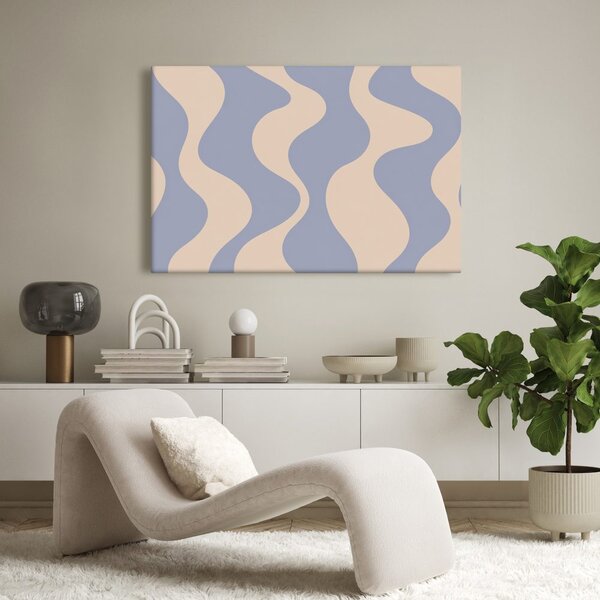 Quadro su tela – Delicate curve astratte in blu