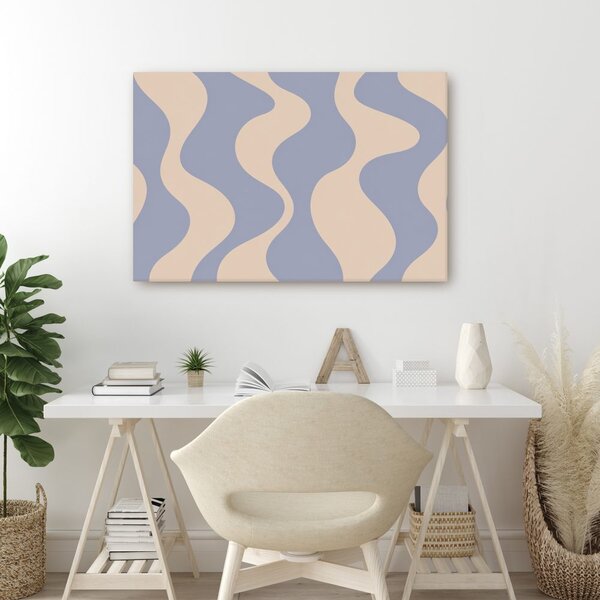 Quadro su tela – Delicate curve astratte in blu