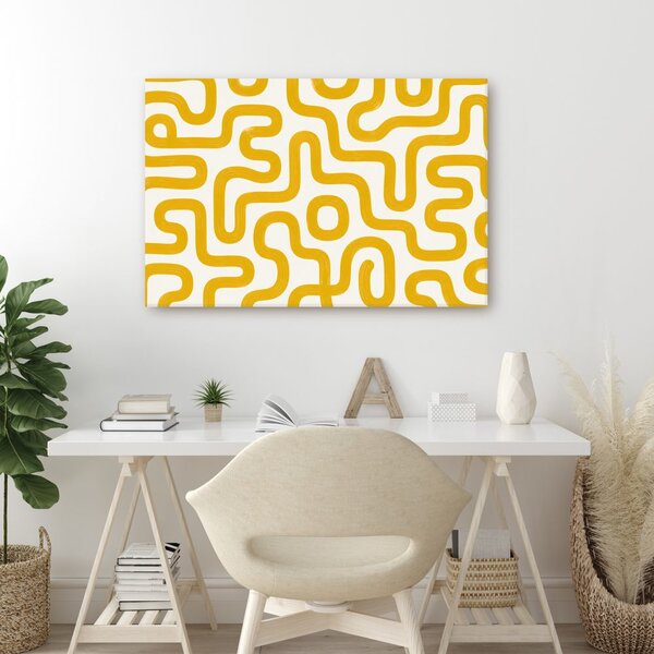 Quadro su tela – Motivo geometrico giallo rétro