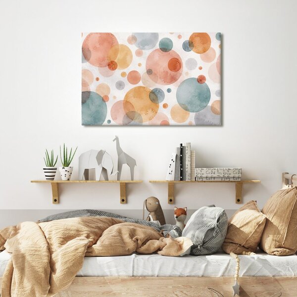 Quadro su tela – Cerchi ad acquerello in toni pastello
