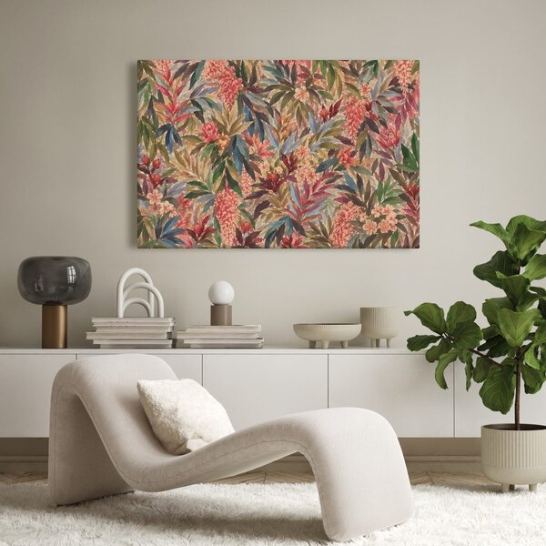 Quadro su tela – Fiori e foglie esotici