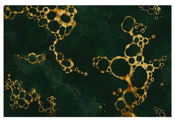 Quadro su tela – Composizione oro e verde scuro