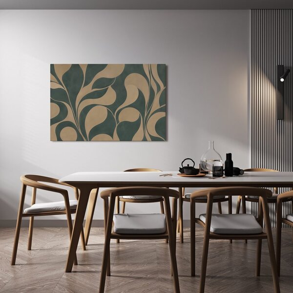 Quadro su tela – Foglie stilizzate nei toni verdi