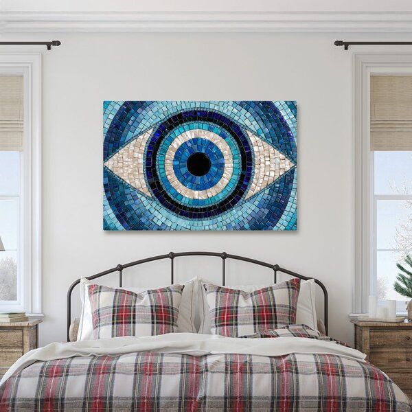 Quadro su tela – Mosaico blu di un occhio