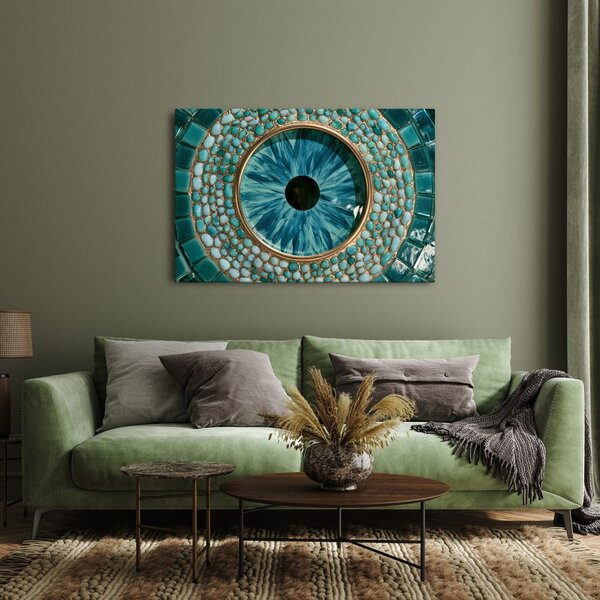 Quadro su tela – Occhio turchese nel mosaico